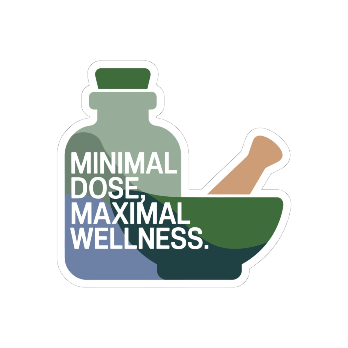 Homeopathy Power Sticker - Tiny Dose Big Results Vinyl Decal for Homeopaths, Natural Medicine Believers