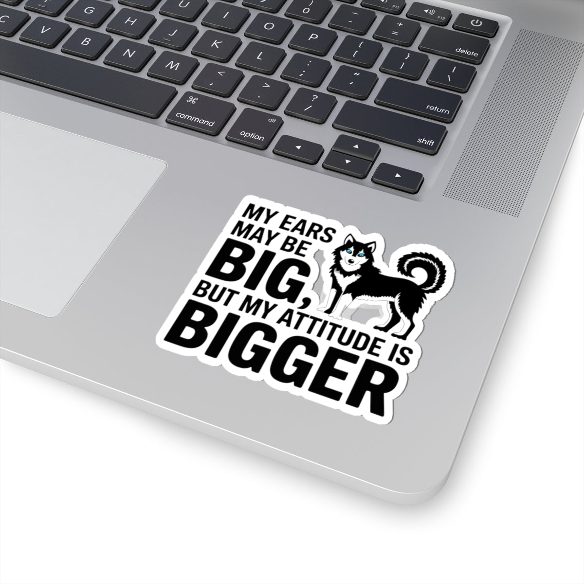 Big Attitude Husky Sticker - Sassy Ears Vinyl Decal for Siberian Dog Lovers