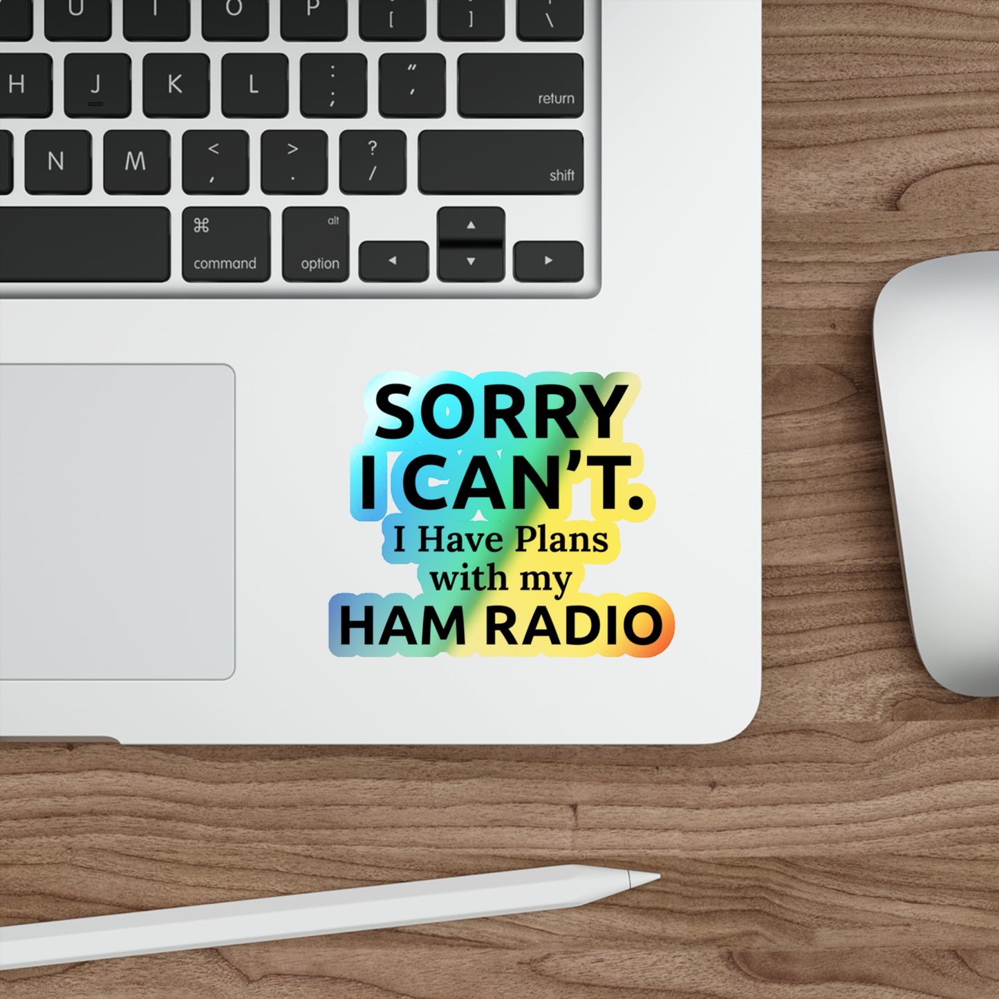 Amateur Ham Radio Operator Stickers Holographic Vinyl Decal - Shack Time & QSO Priorities