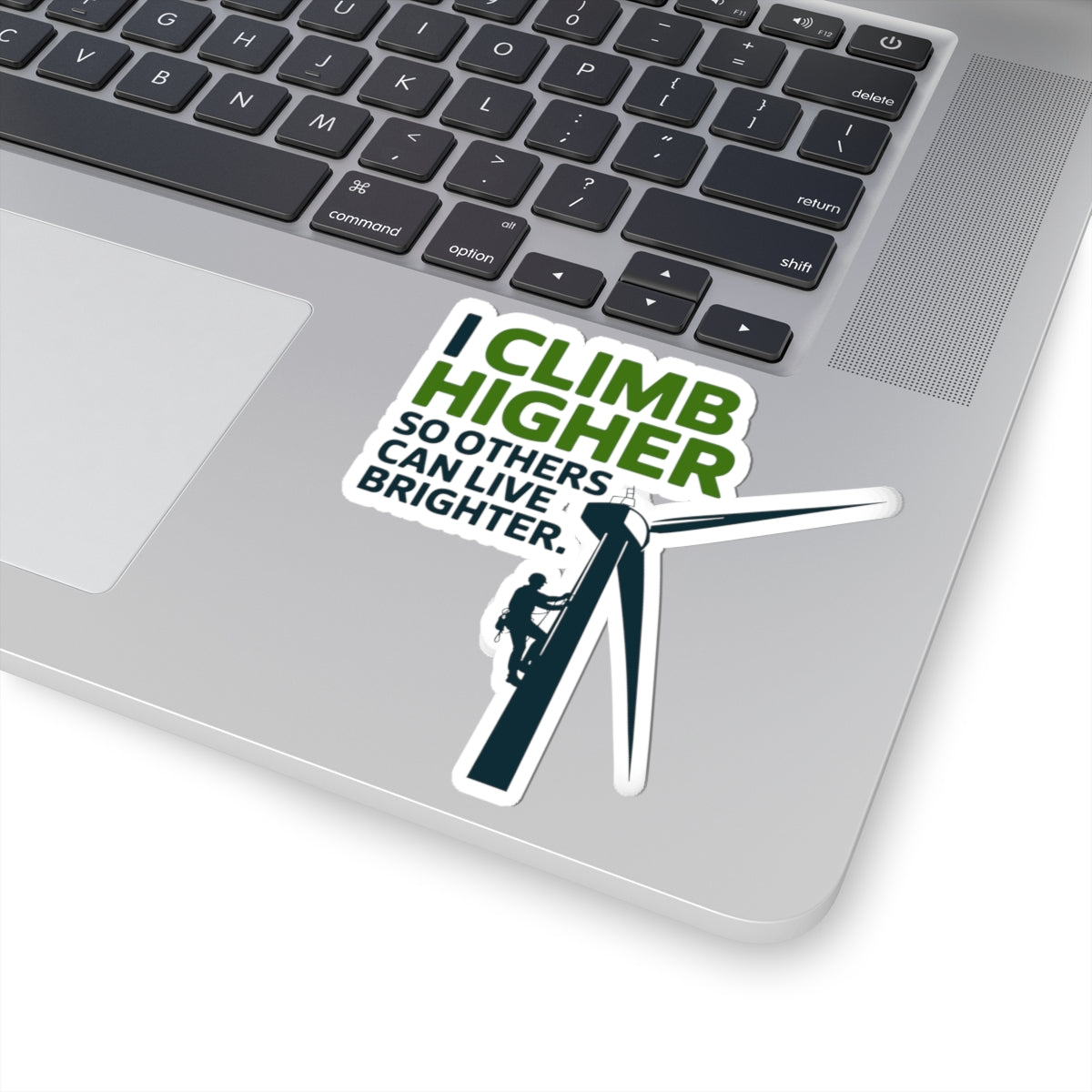 Wind Turbine Climber Sticker - Renewable Energy Vinyl Decal for Technicians & Grid Workers