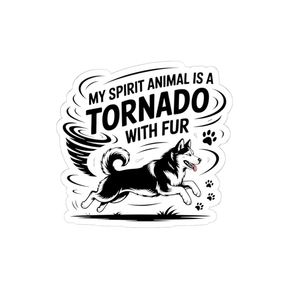 Tornado Husky Sticker - Furry Chaos Vinyl Decal for Siberian Dog Lovers