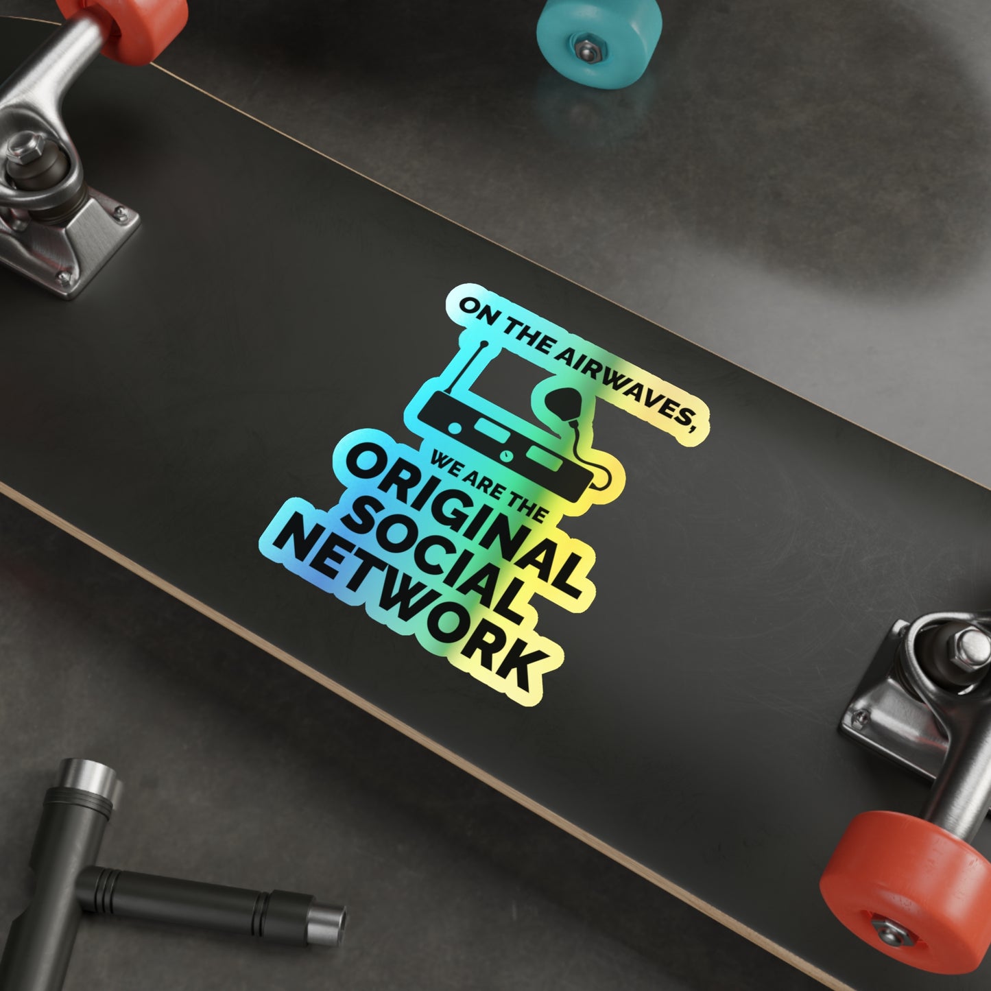 Amateur Ham Radio Operator Stickers Holographic Vinyl Decal - QSO Connections & Radio Community