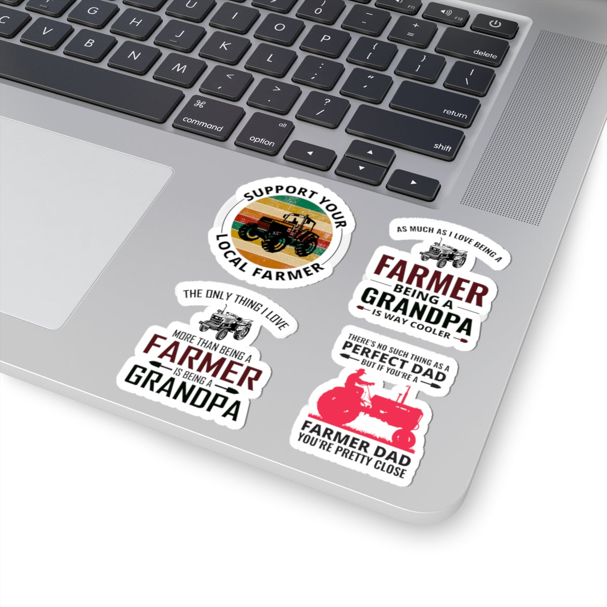 Farmer Sticker Pack – 4 PCS Funny Farmer Grandpa Dad Support Local Decal Set for Farmers Agriculture Lovers