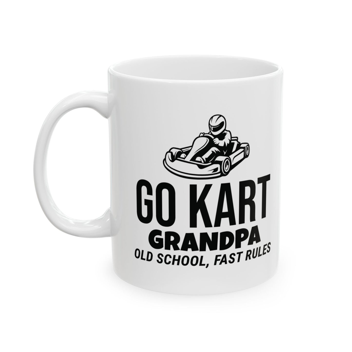 Go Kart Grandpa Mug - Old School, Fast Rules Design