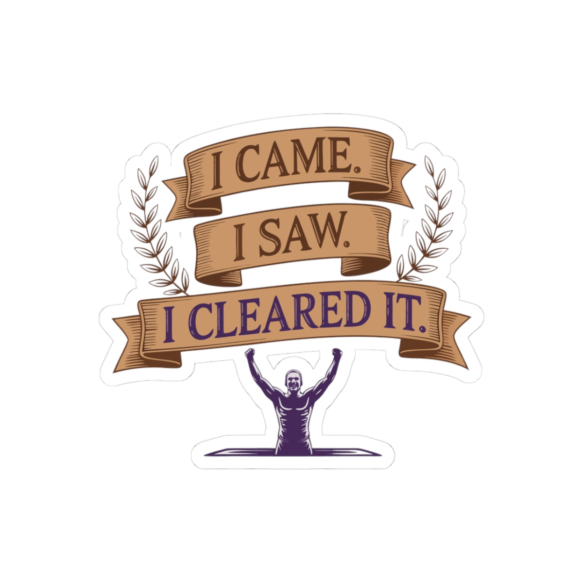 Pole Vault Sticker – Funny Victory Banner Classical Humor Decal for Track and Field Athletes, Competitive Vaulters