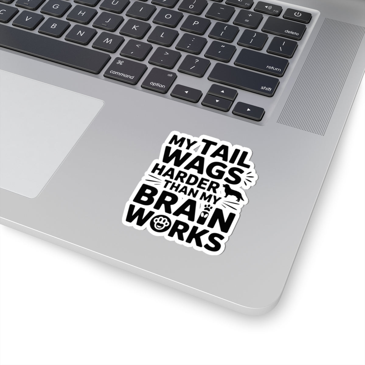 Funny Dog Tail Sticker - Playful Golden Retriever Vinyl Decal for Pet Lovers & Dog Owners