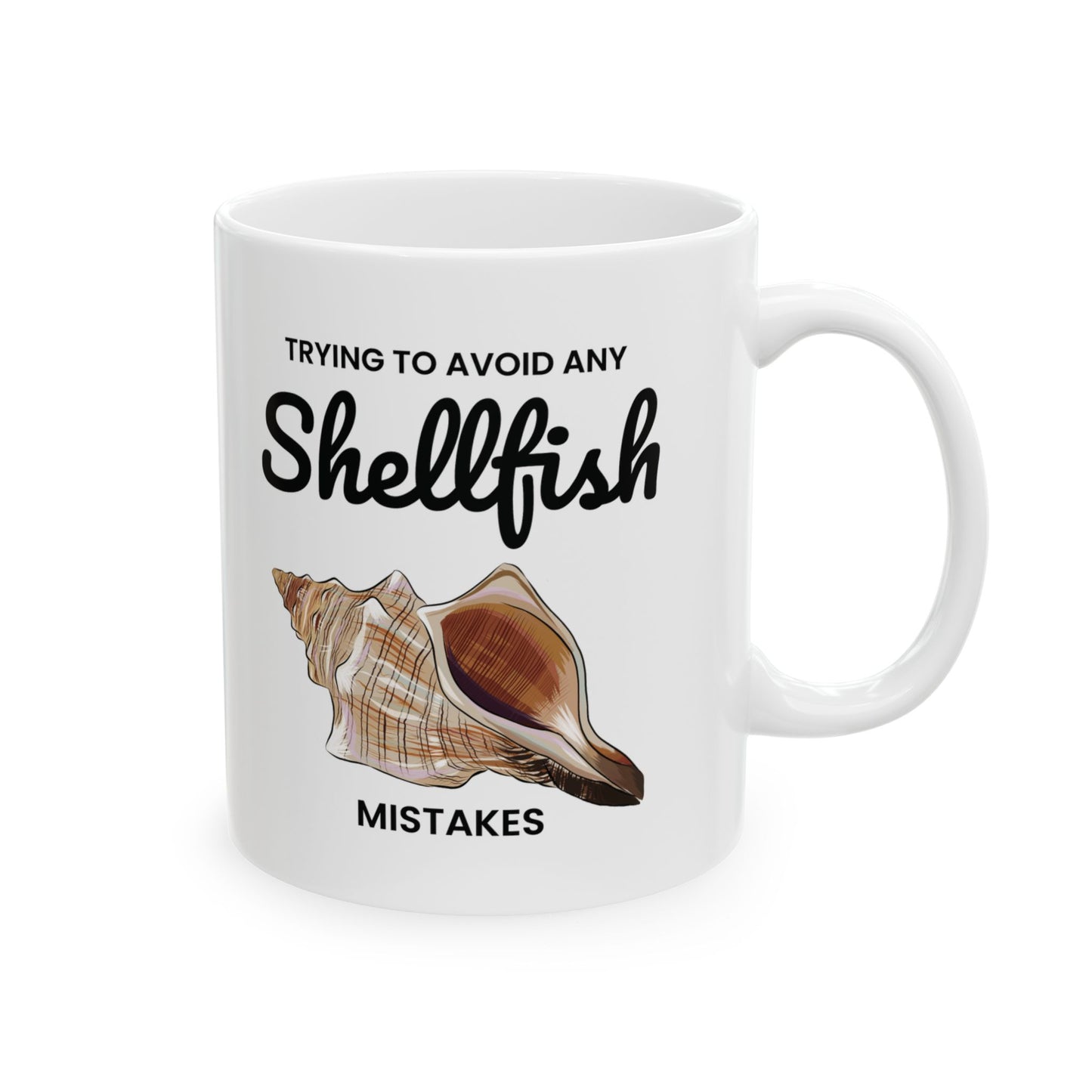 Conch Shell Mug, Shellfish Humor, Ocean Lover
