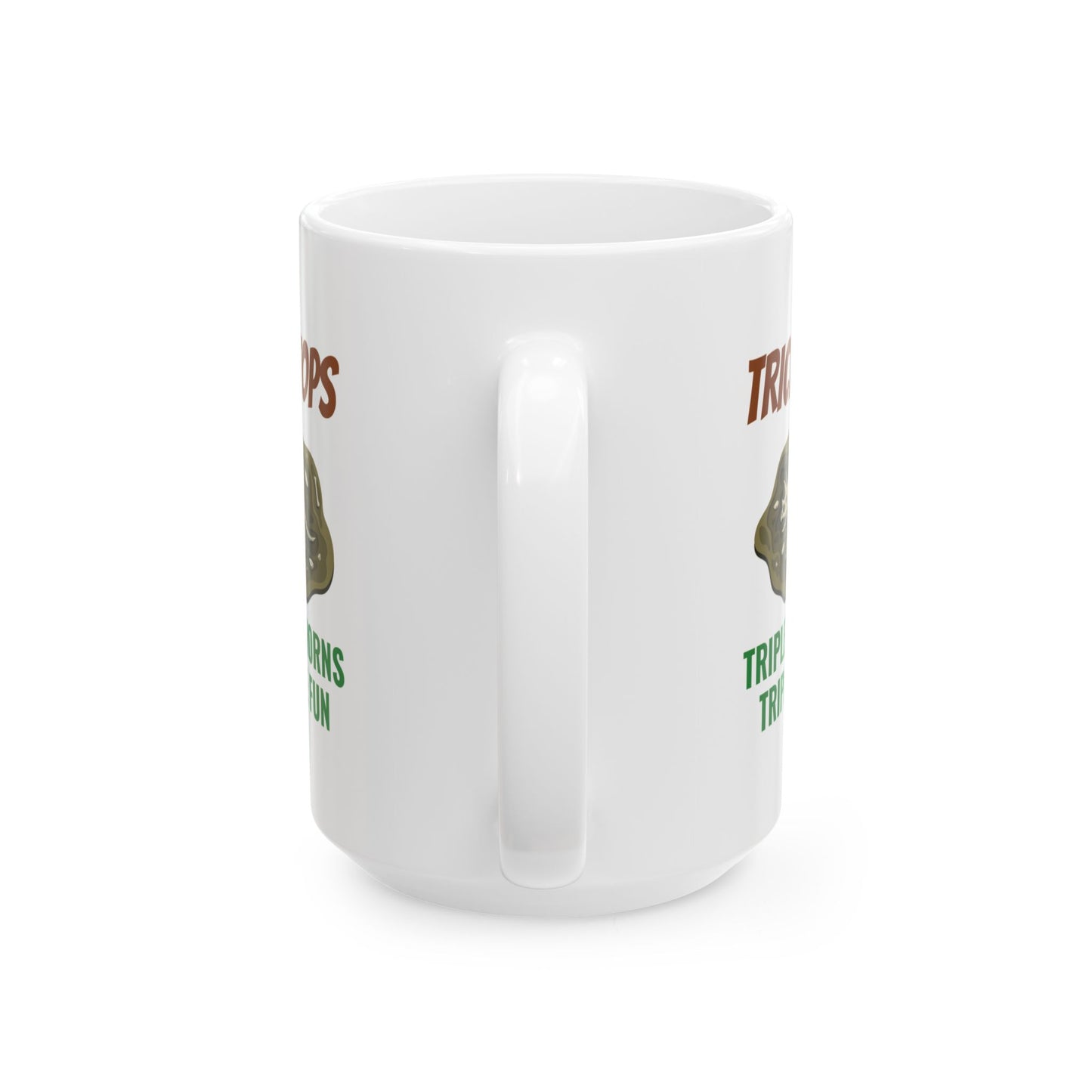 Taza con fósil de dinosaurio para amantes de la paleontología con diseño de esqueleto de triceratops 