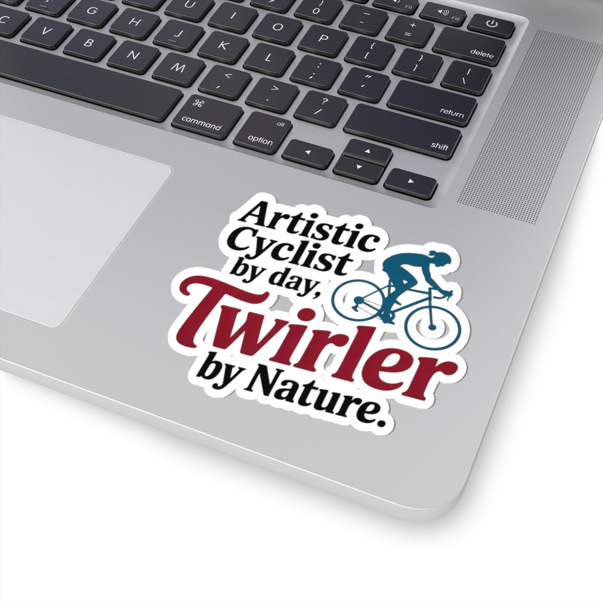 Twirler Artistic Cycling Sticker - Cyclist Nature Bike Vinyl Decal for Rhythmic Gymnastic Athletes, Studio Riders, Coach