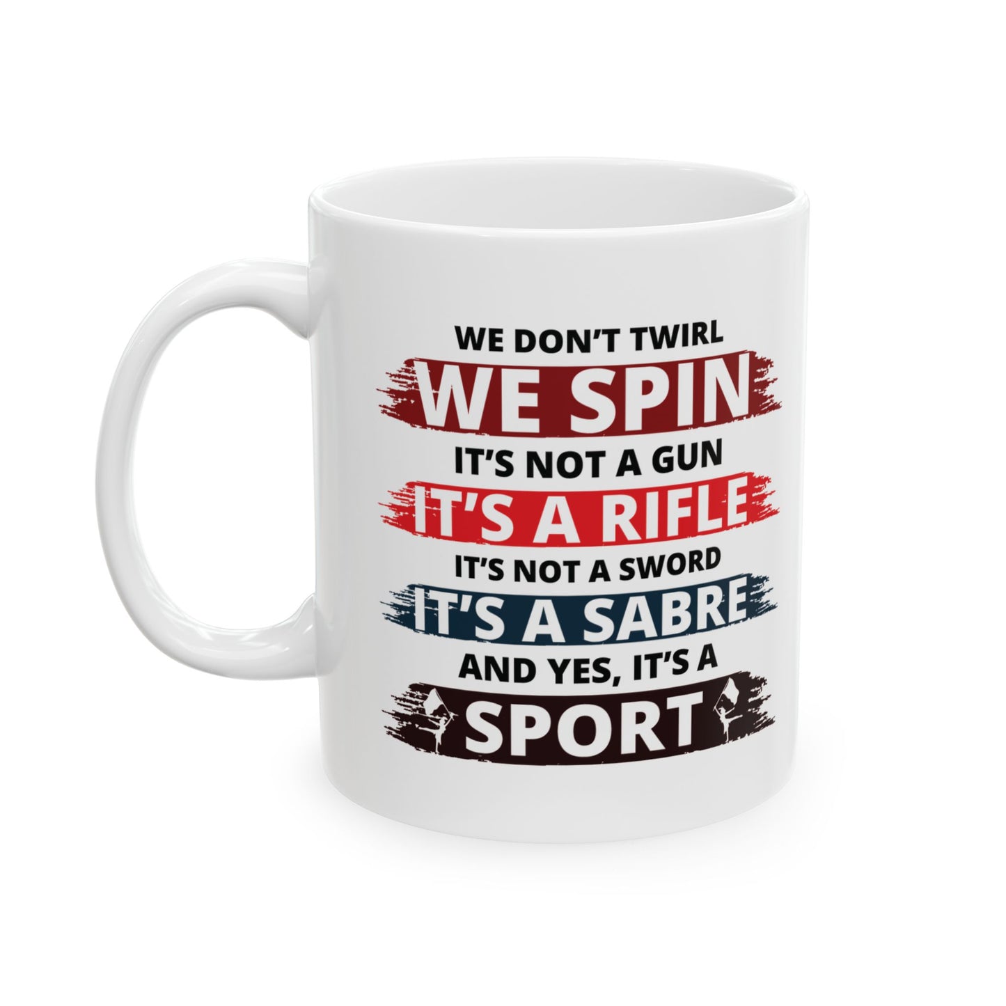Color Guard Mug - Spin Rifle Sabre Design for Performers & Fans