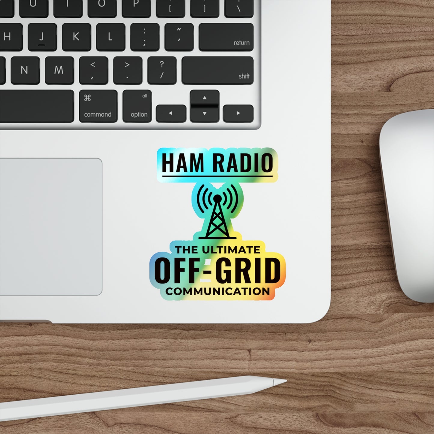 Amateur Ham Radio Operator Stickers Holographic Vinyl Decal - Off-Grid Comms & Field Radio