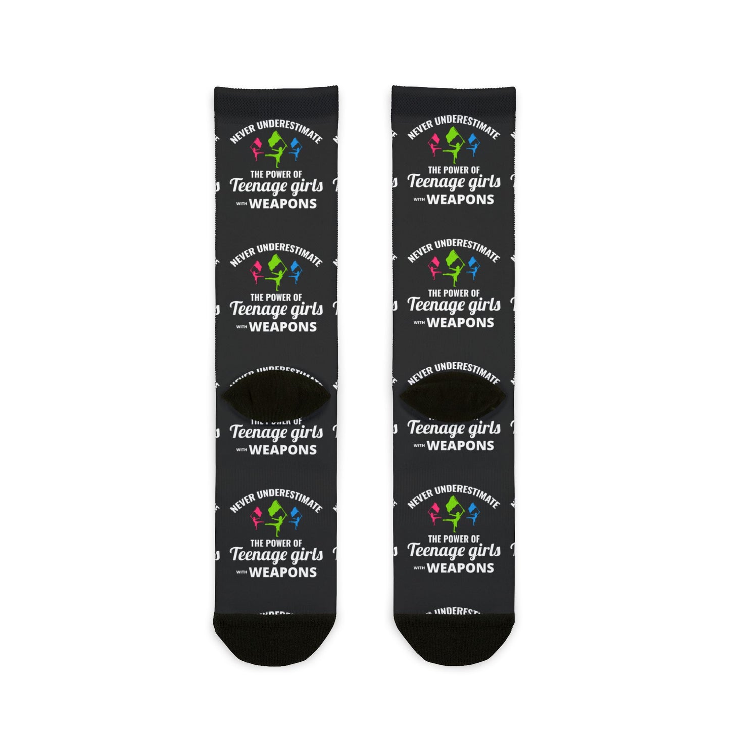 Color Guard Socks – Ideal for Performers & Marching Teams, Empowering Design for Girls