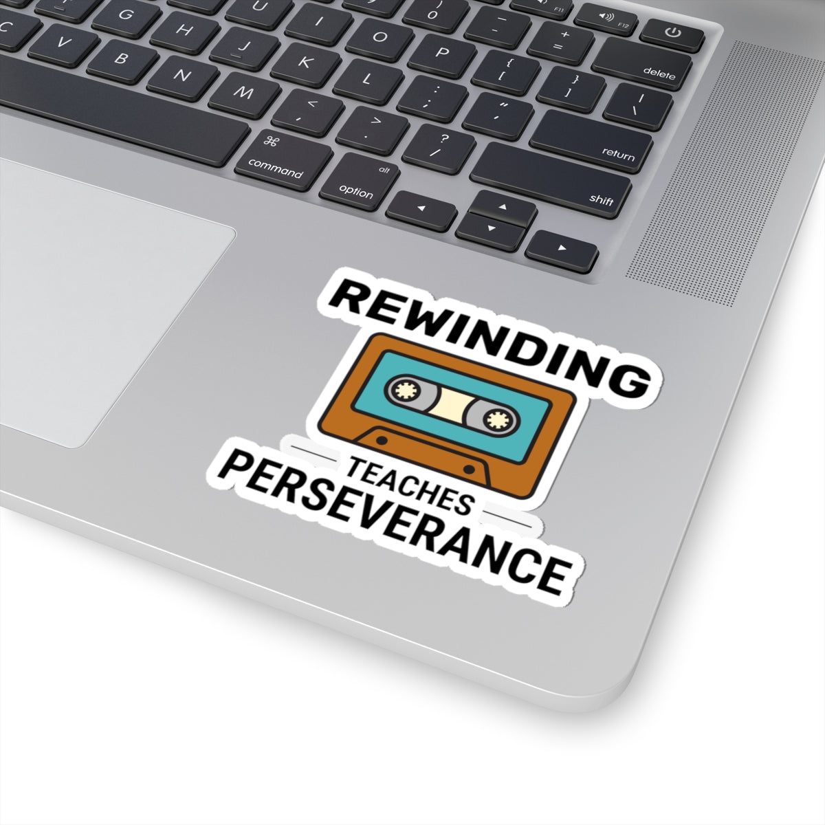 Cassette Rewind Perseverance Sticker - Retro Tech Vinyl Decal for Tape Collectors & Music Nostalgia Lovers