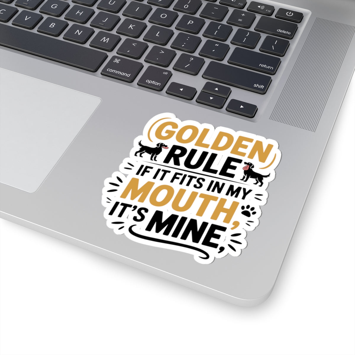 Funny Golden Retriever Sticker - Playful Dog Rule Vinyl Decal for Pet Lovers & Owners