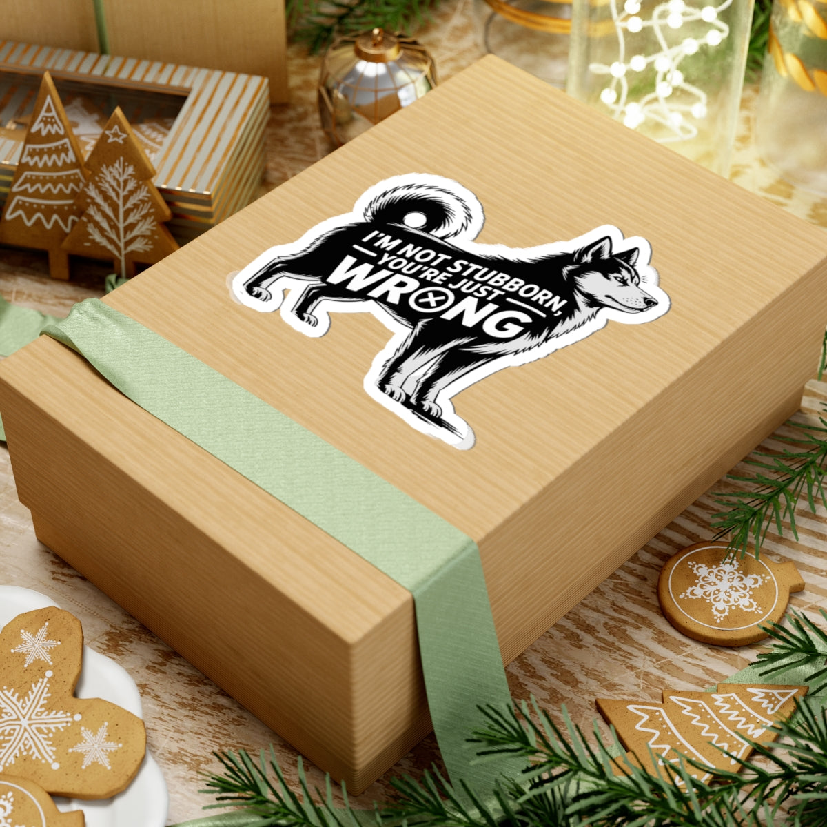 Stubborn Husky Sticker - Sassy Dog Vinyl Decal for Siberian Husky Lovers