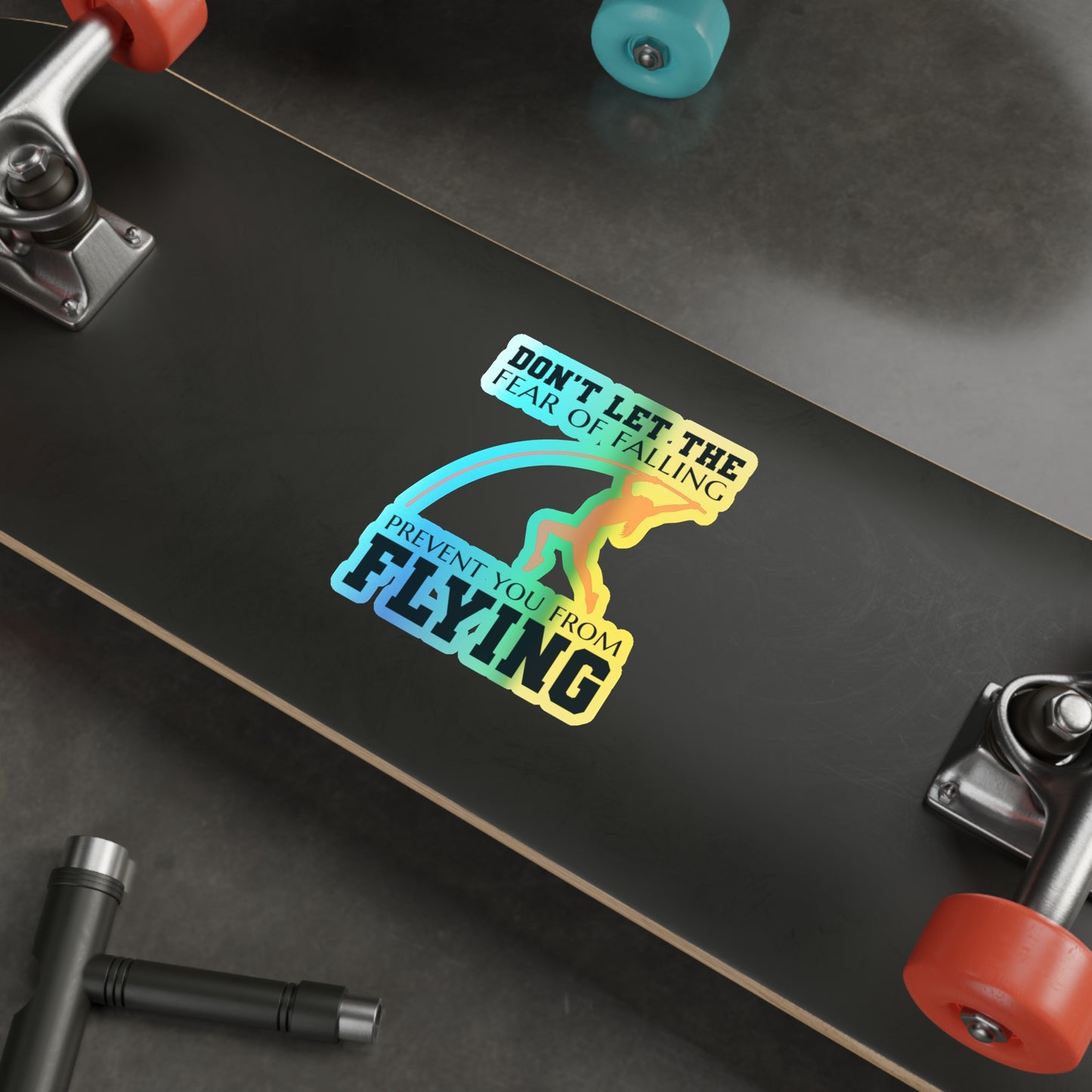 Pole Vault Motivational Sticker Holographic– High Inspirational Decal for Track & Field Athletes