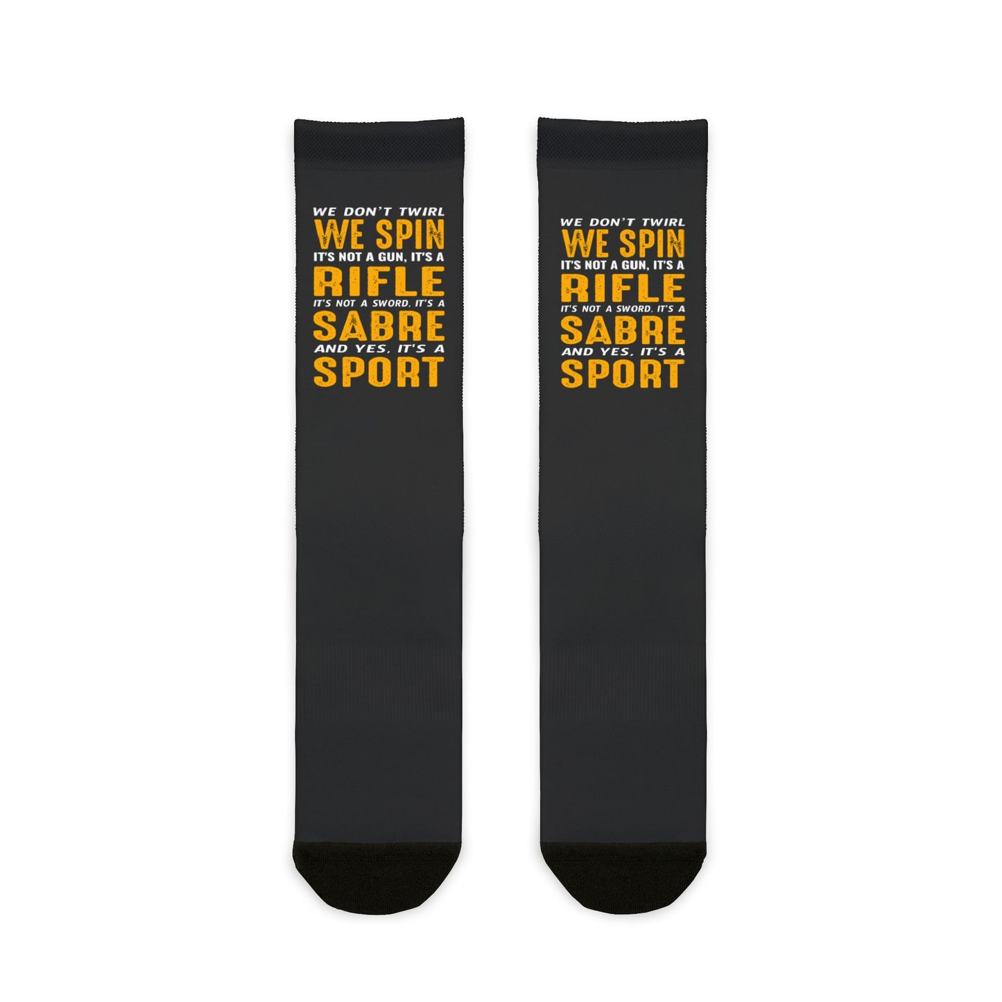 Color Guard Socken – Entwickelt für Künstler und Marschteams, „Wir wirbeln nicht, wir drehen uns“ 