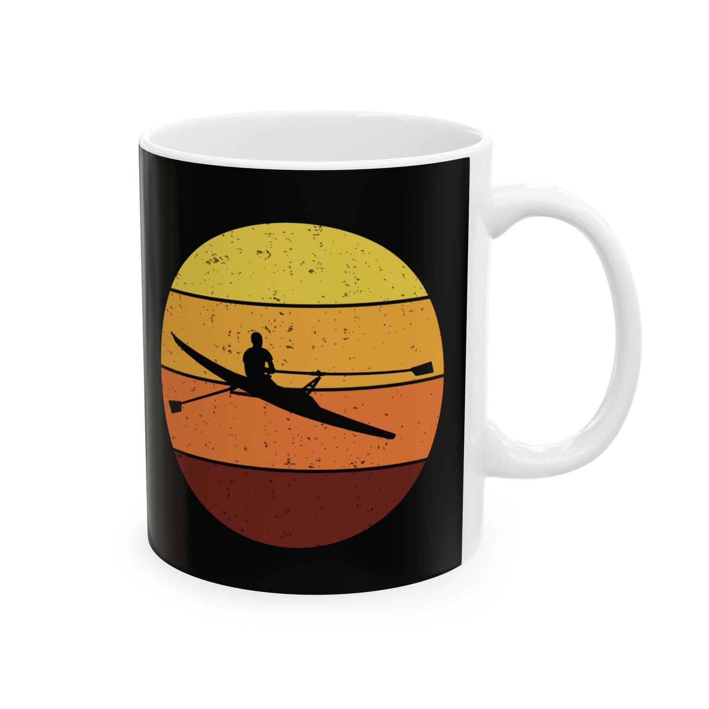 Rowing Mug Vintage Circle Rower Sport Athlete Retro Cup