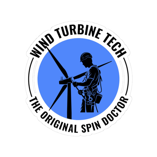 Wind Turbine Tech Sticker - Original Spin Doctor Vinyl Decal for Technicians, Mechanics