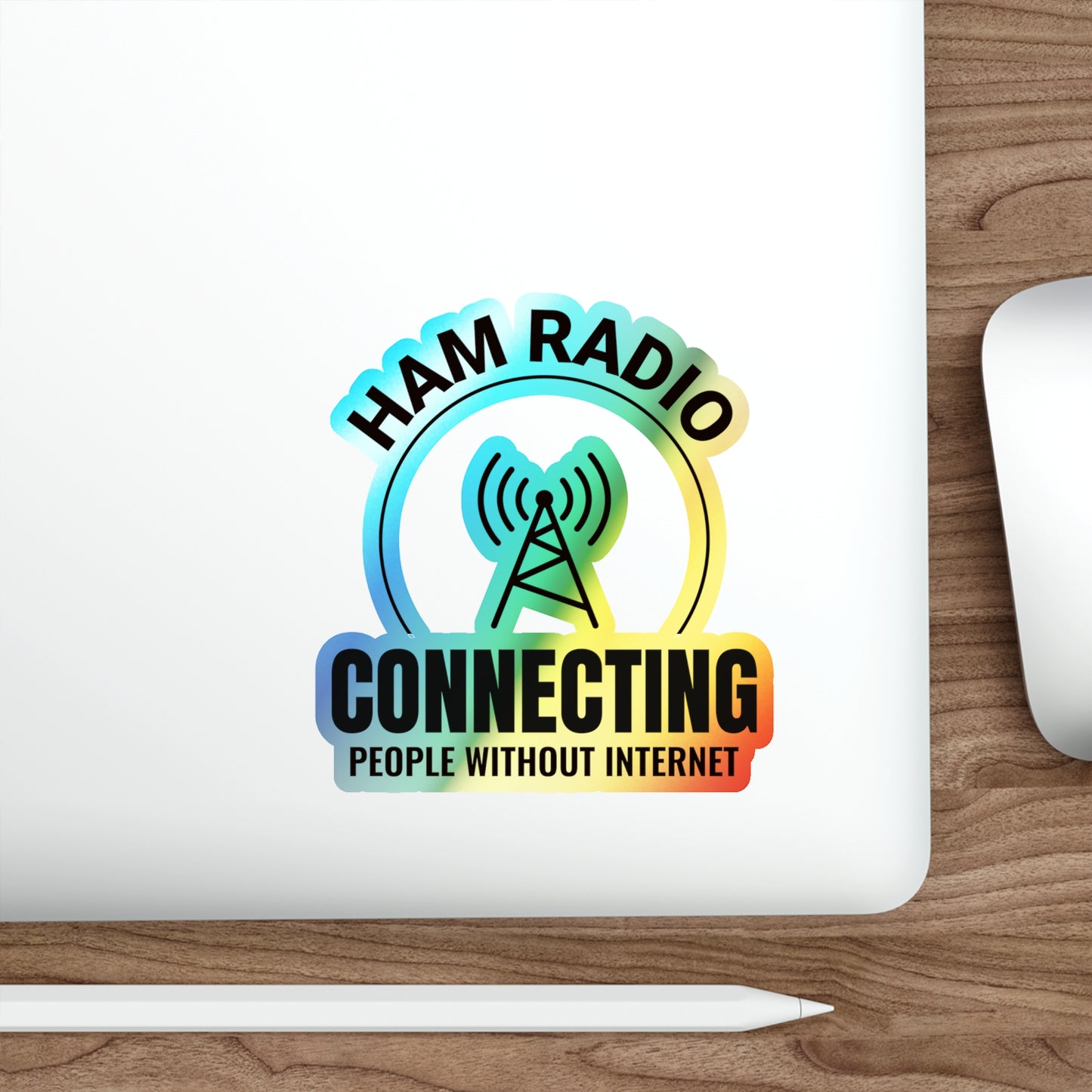 Amateur Ham Radio Operator Stickers Holographic Vinyl Decal - Analog Connections & Off-Grid Comms