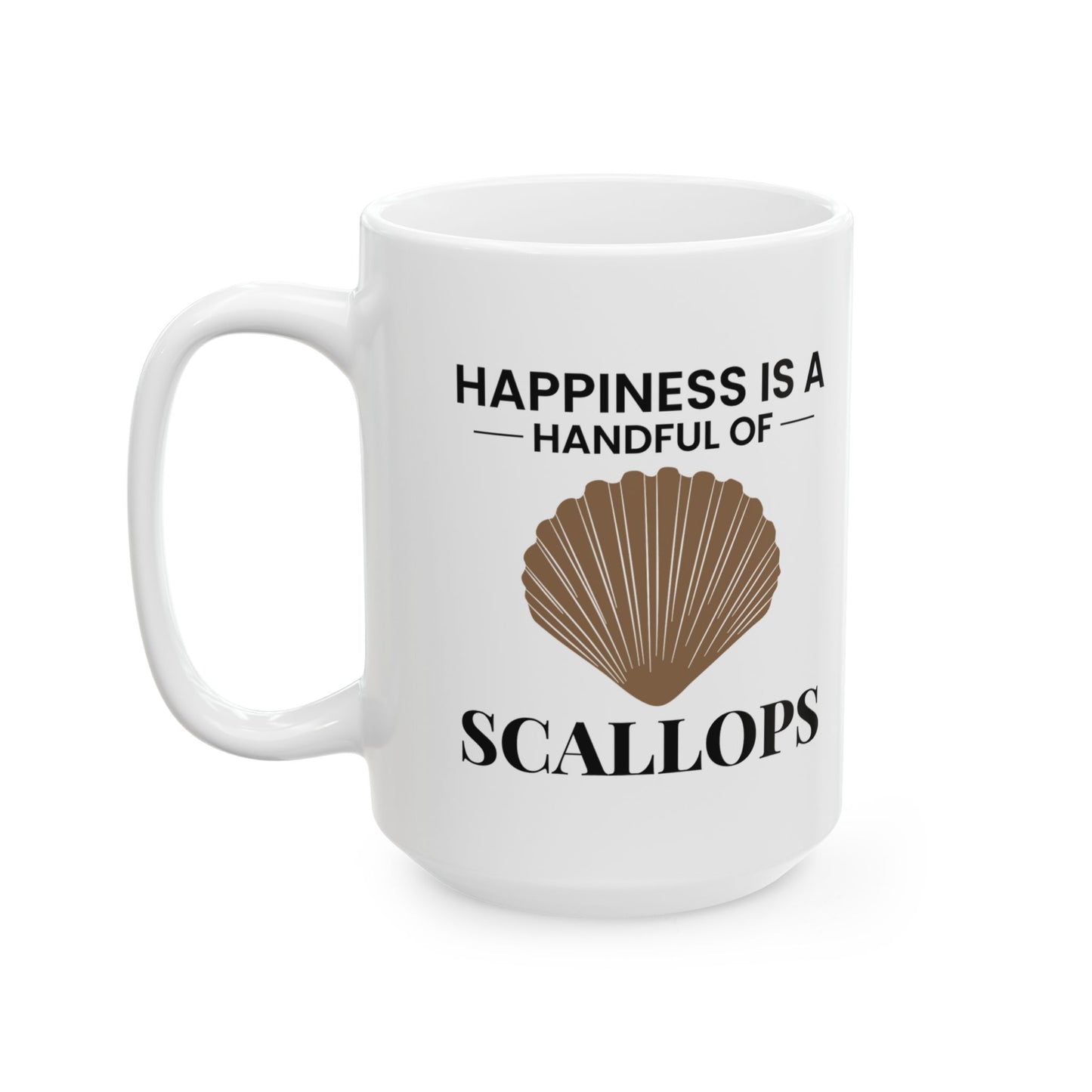 Scallop Happiness Mug, Ocean Lover, Beach Treasure