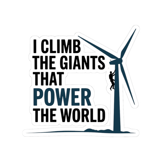 Wind Turbine Climber Sticker - Industrial Vinyl Decal for Renewable Energy Technicians
