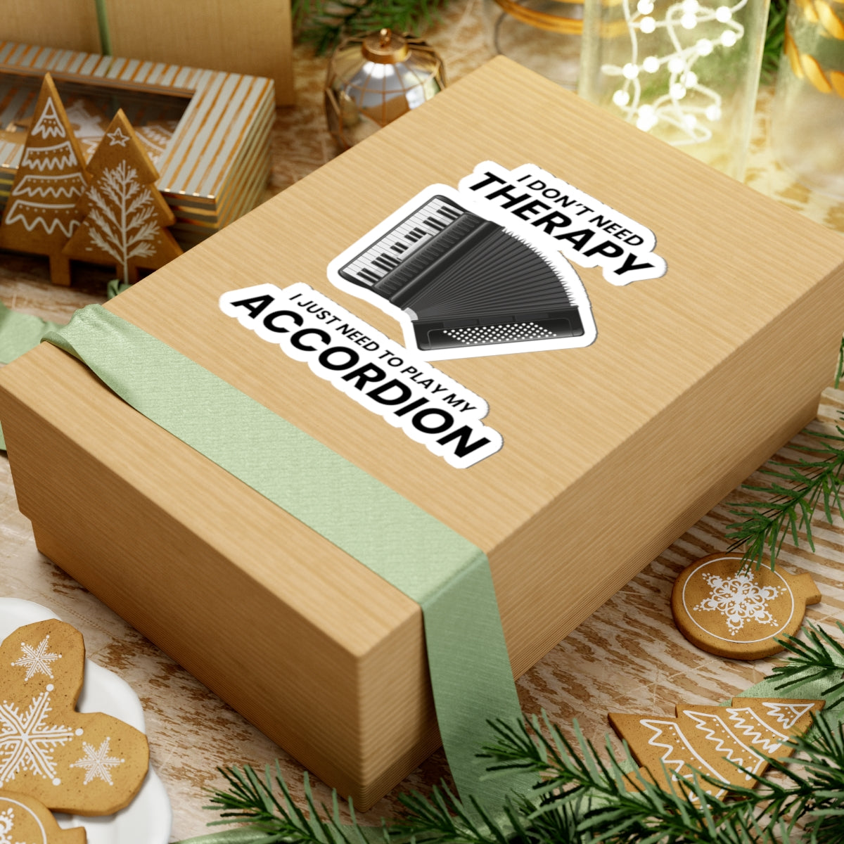 Accordion Therapy Vinyl Decal – Fun Gift for Music Lovers & Accordion Players