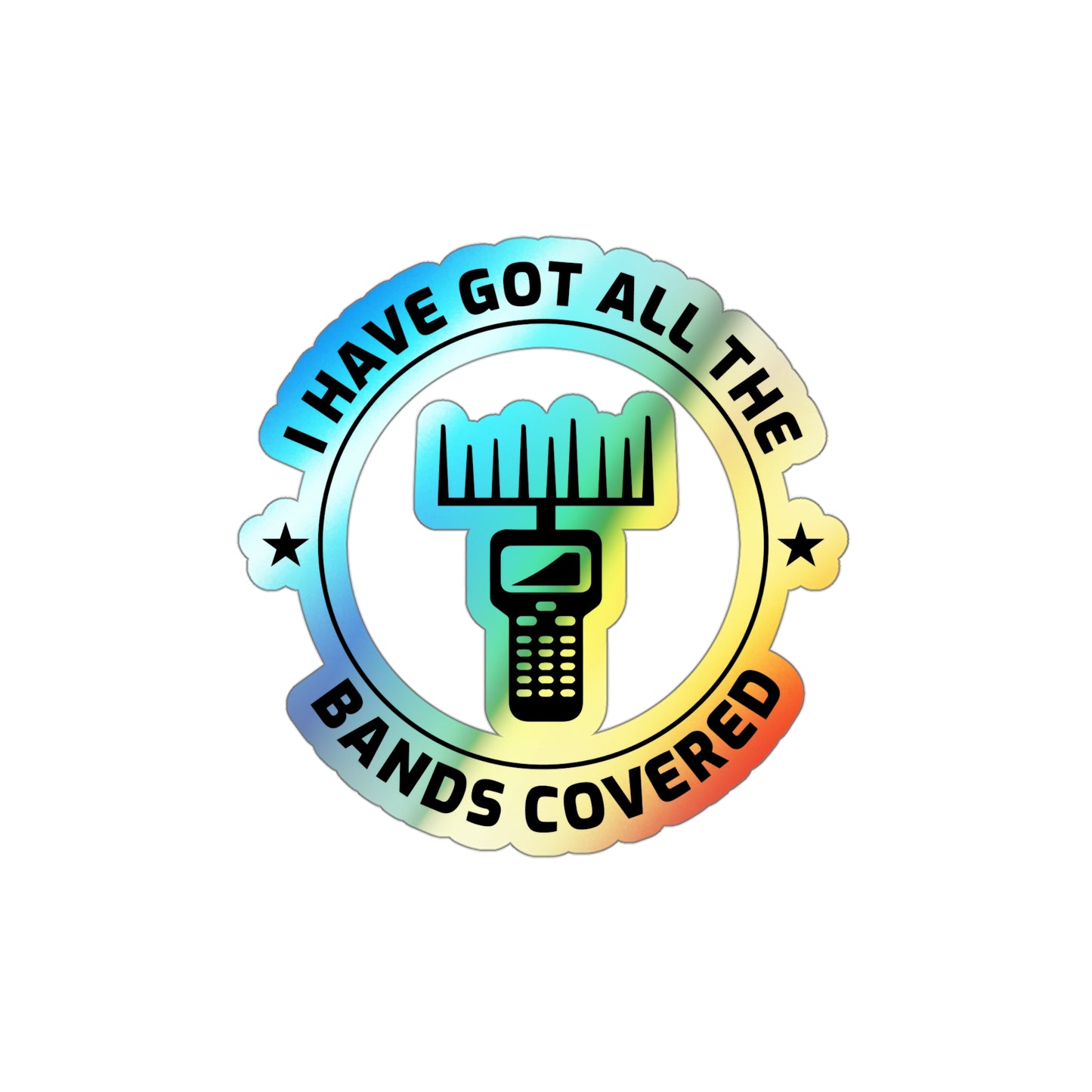 Amateur Ham Radio Operator Stickers Holographic Vinyl Decal - Multi-Band & HF for Radio Enthusiasts