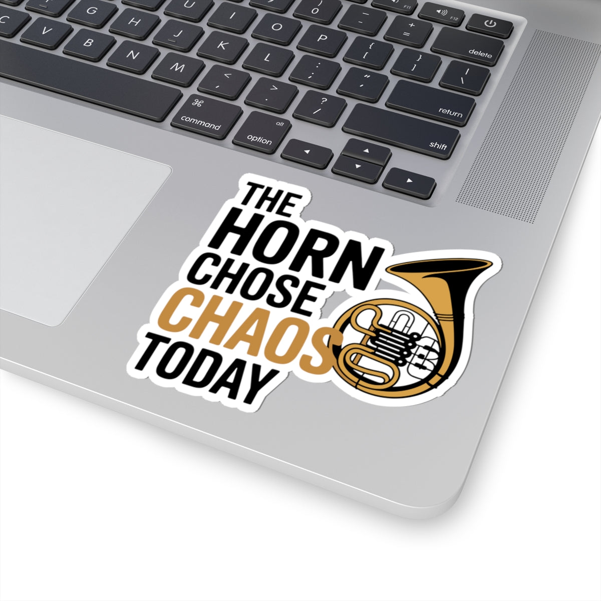 French Horn Chaos Sticker - Horn Chose Chaos Vinyl Decal for Musicians