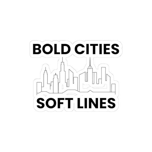 Urban Minimalist Map Sticker - Bold City Silhouette Decal for Travelers & Architecture Lovers