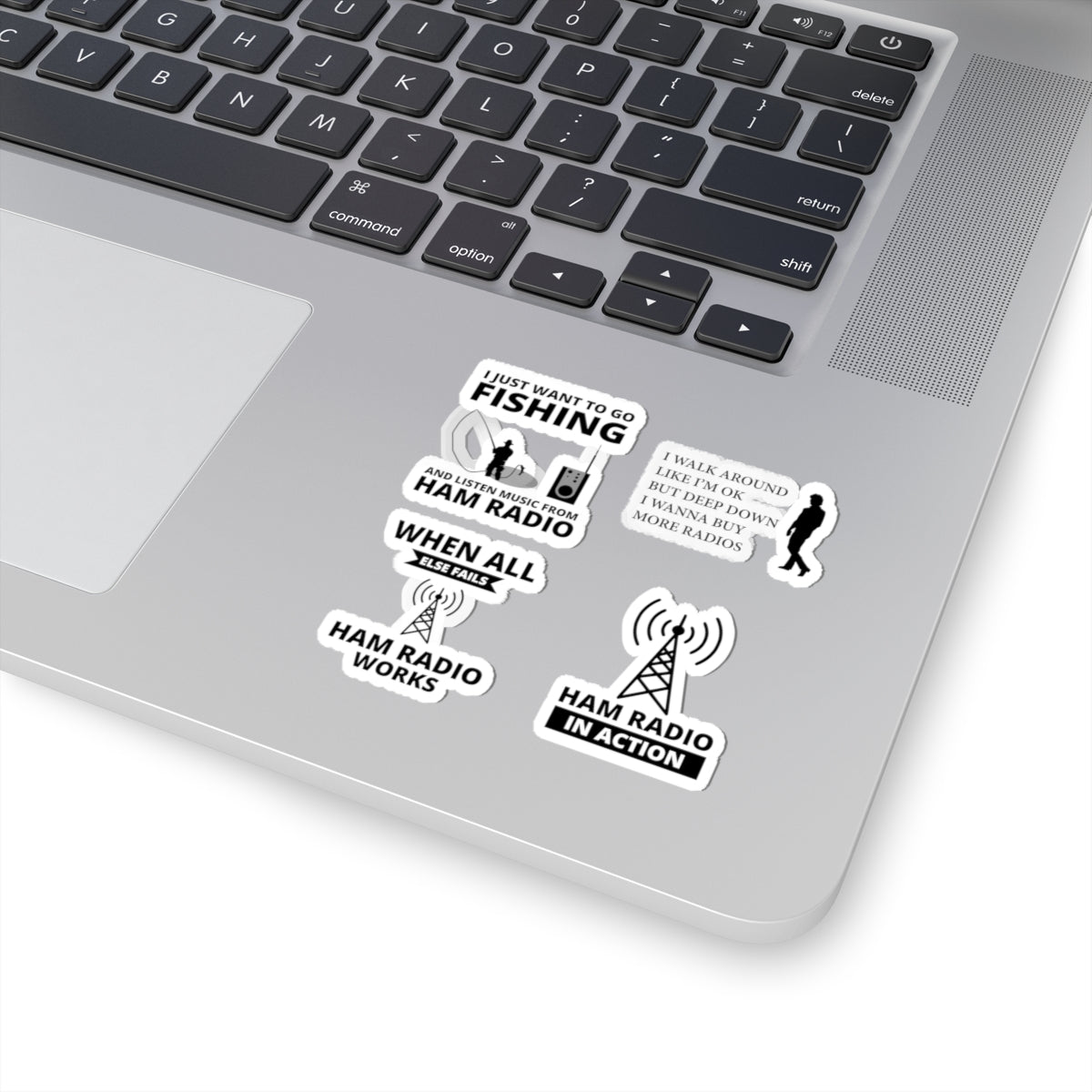 Ham Radio Sticker Pack – 4 PCS Funny Fishing Operator Decals for Amateur Hobbyists Transmission Enthusiasts