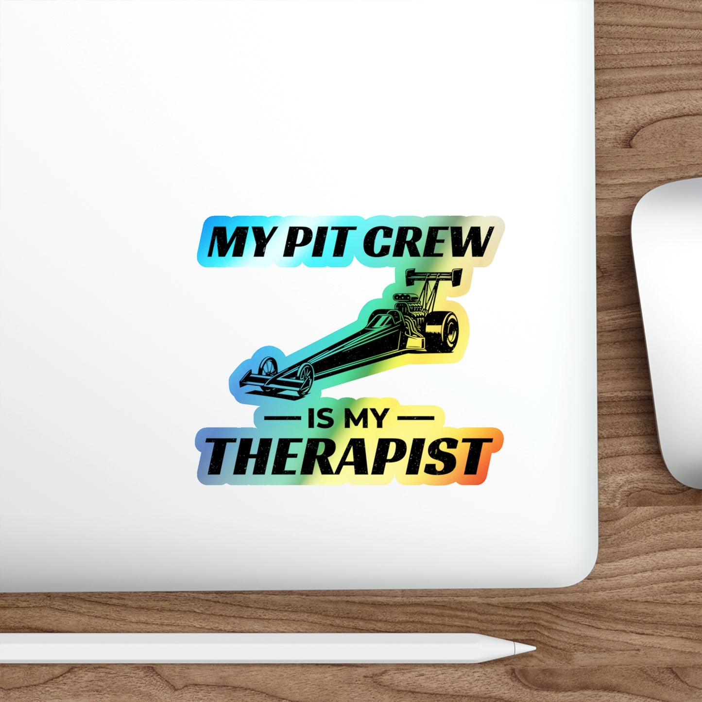Dragster Drag Racing Holographic Sticker Vinyl – Funny Pit Crew Car Decal for Race Team Fans