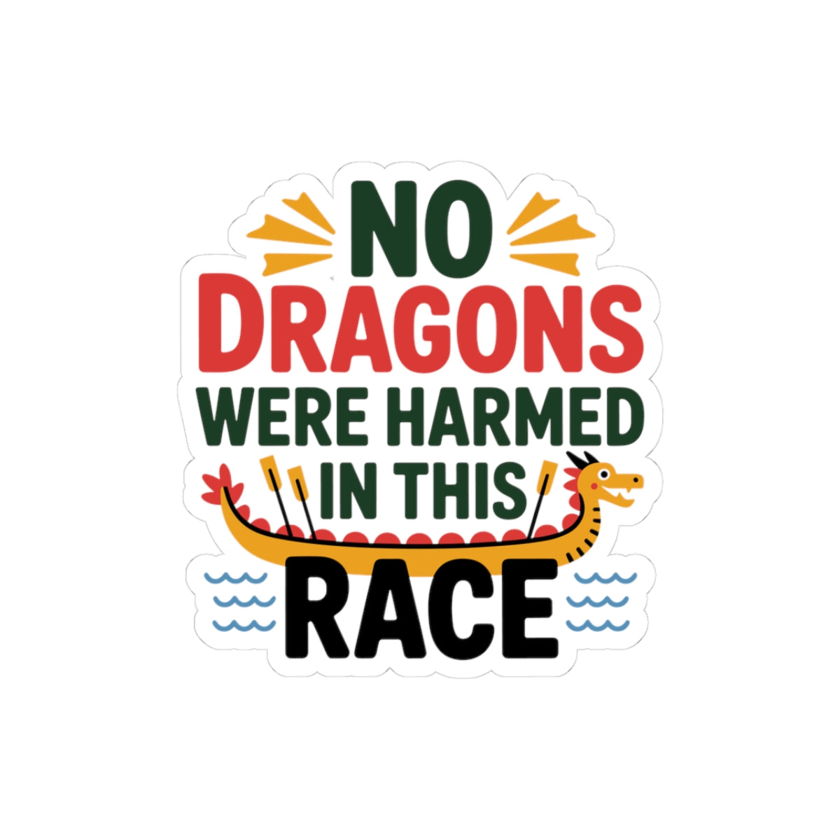 Humorous Dragon Boat Racing Sticker - Lighthearted Crew Vinyl Decal for Paddlers and Teams