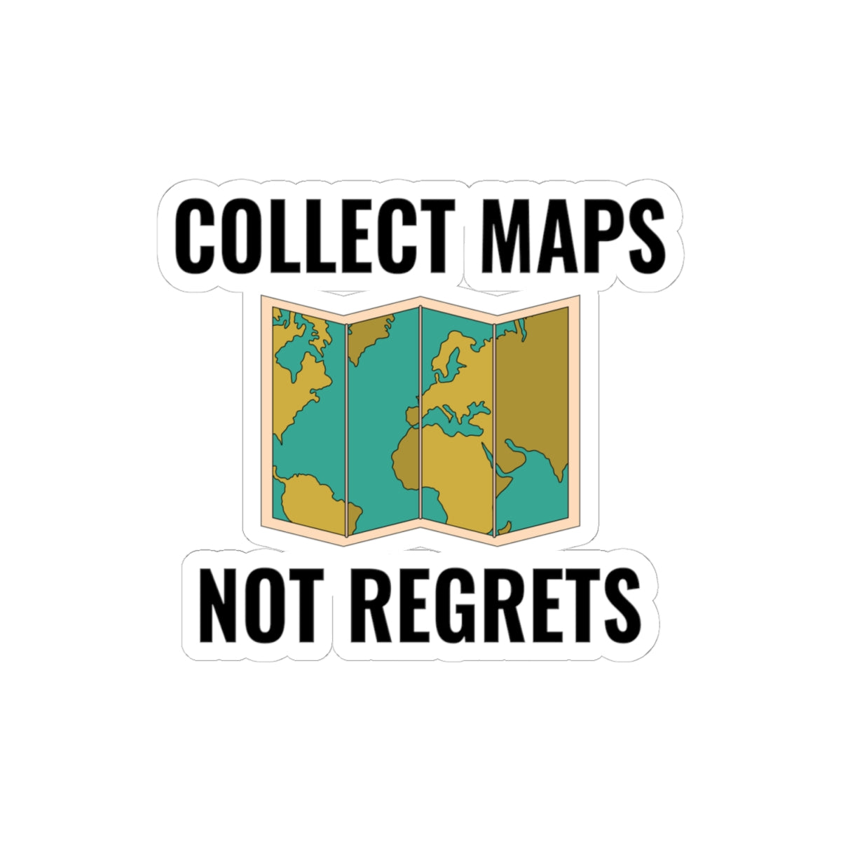 Wanderlust Quote Sticker - Vintage Cartography Vinyl Decal for Map Lovers