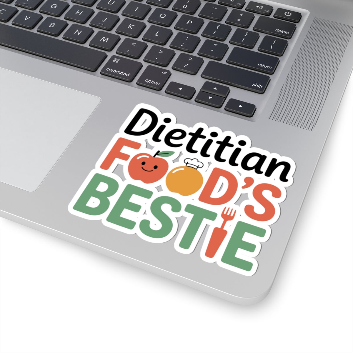 Cute Dietitian Sticker - Food's Bestie Vinyl Decal for Registered Dietitians, Nutritionists