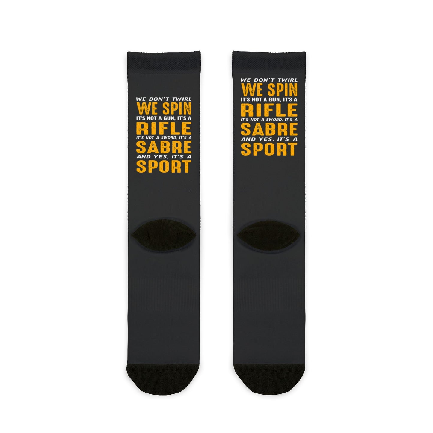 Color Guard Socken – Entwickelt für Künstler und Marschteams, „Wir wirbeln nicht, wir drehen uns“ 