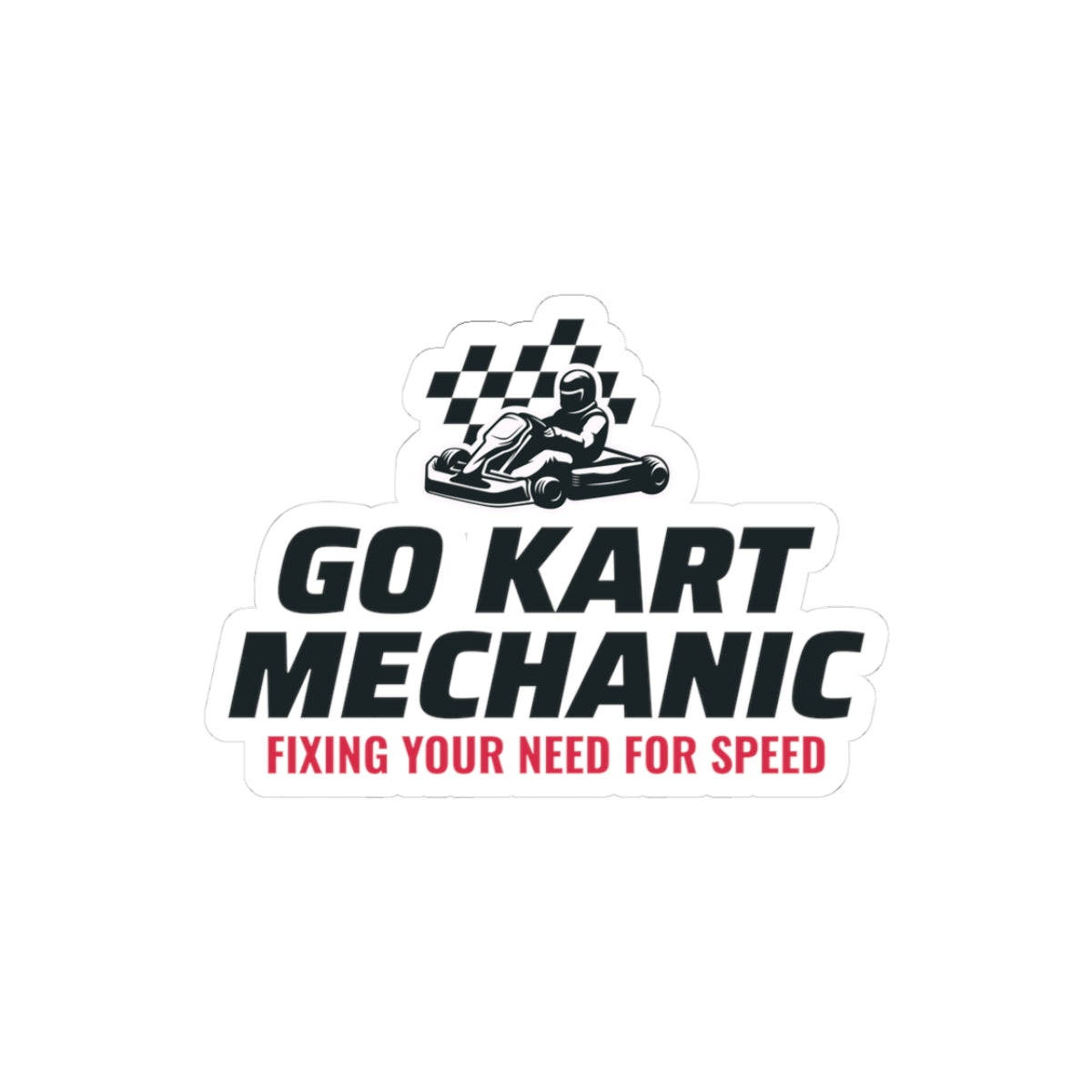 Go Kart Racing Sticker Vinyl - Mechanic Decal for Speed Enthusiasts