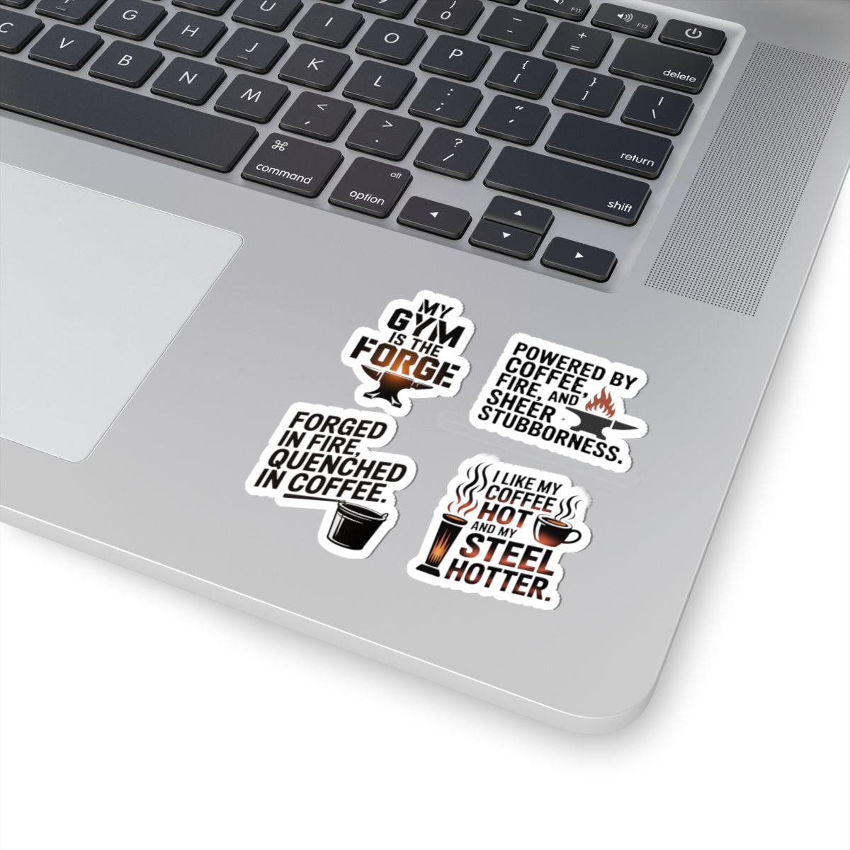 Blacksmith Sticker Pack – 4 PCS Funny Coffee Forge Humor Decal Set for Metalworkers Bladesmiths