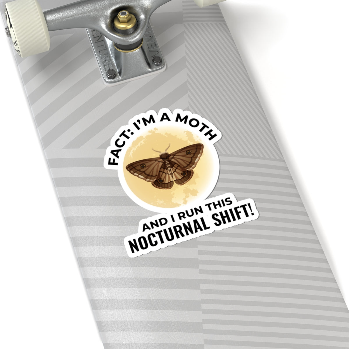 Nocturnal Moth Sticker - Insect Humor Vinyl Decal for Entomology Fans & Night Nature Lovers