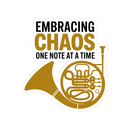 French Horn Sticker - Musical Chaos Vinyl Decal for Musicians