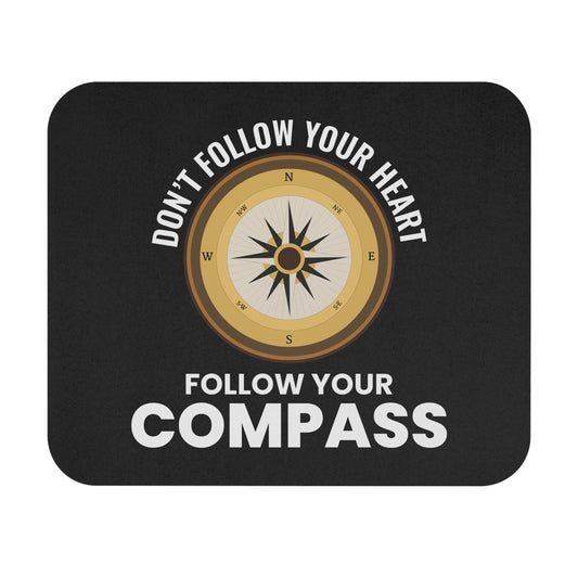 Humorous Compass Mouse Pad - Navigation Geography Non-Slip Rubber Base for Travelers & Adventurers