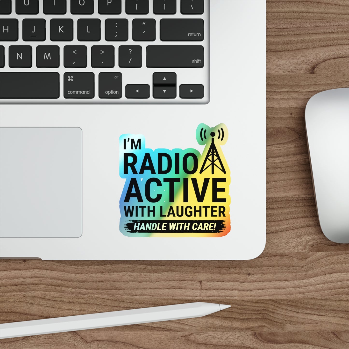Amateur Ham Radio Operator Stickers Holographic Vinyl Decal - Radioactive Humor & QSO Comedy