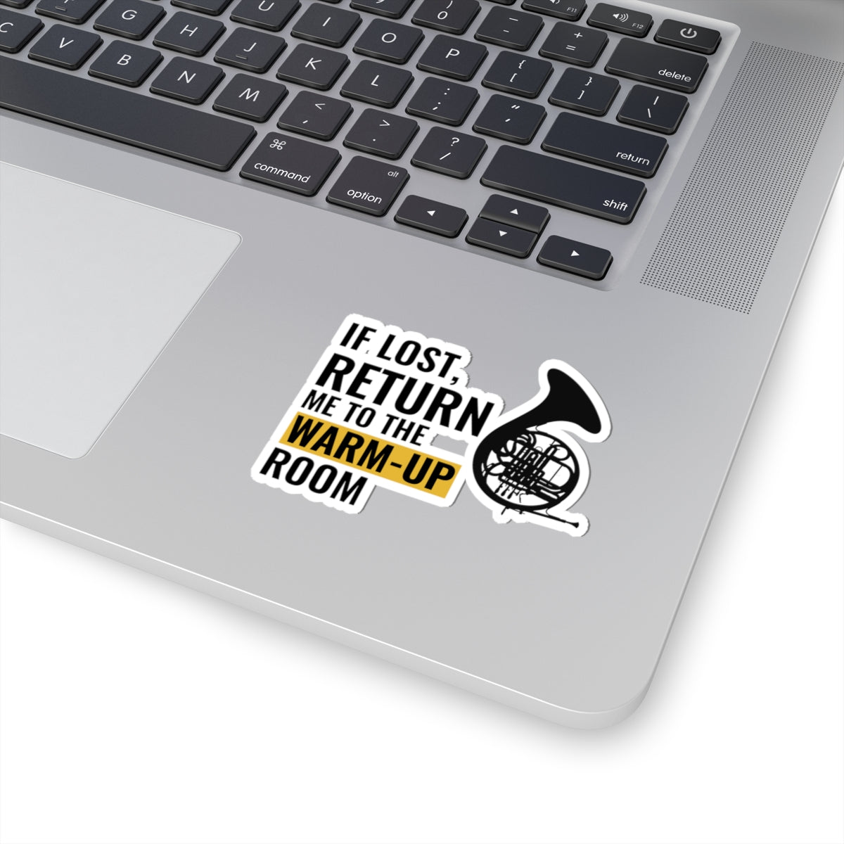 French Horn Sticker - Warm-Up Room Vinyl Decal for Musicians