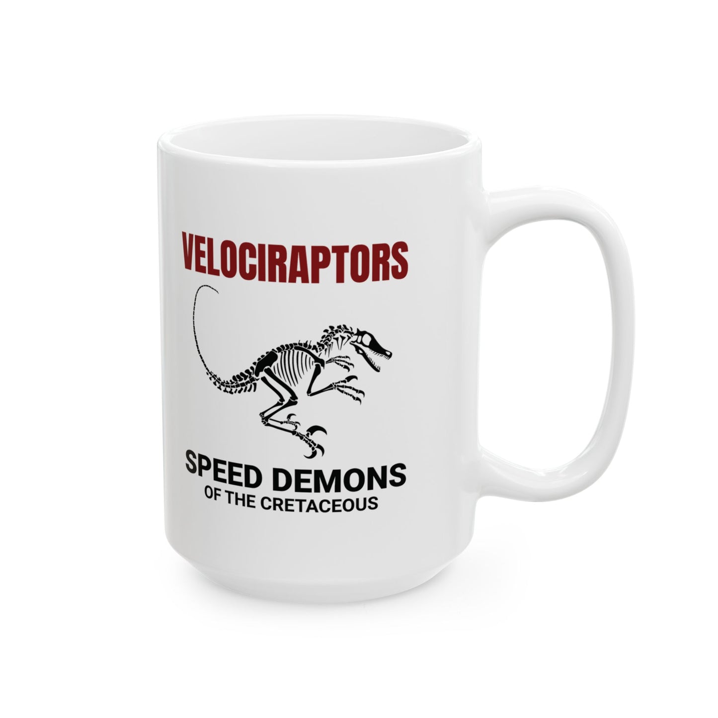 Velociraptor Dinosaur Fossil Mug - Cretaceous Predator Design