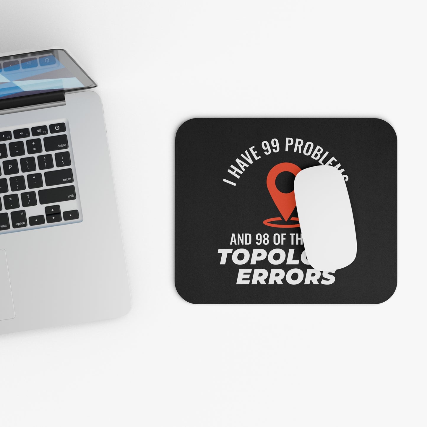Topology Humor Mouse Pad - GIS Error Joke Non-Slip Rubber Base for Analysts & Surveyors