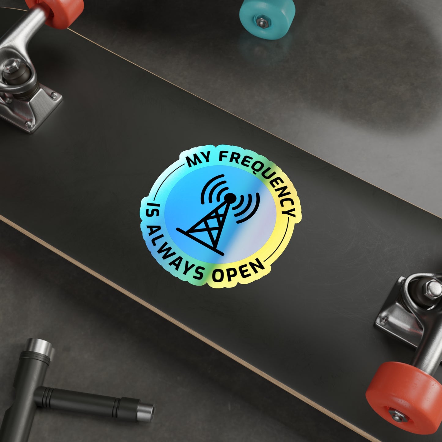 Amateur Ham Radio Operator Stickers Holographic Vinyl Decal - 24/7 Monitoring & Always-On Operators