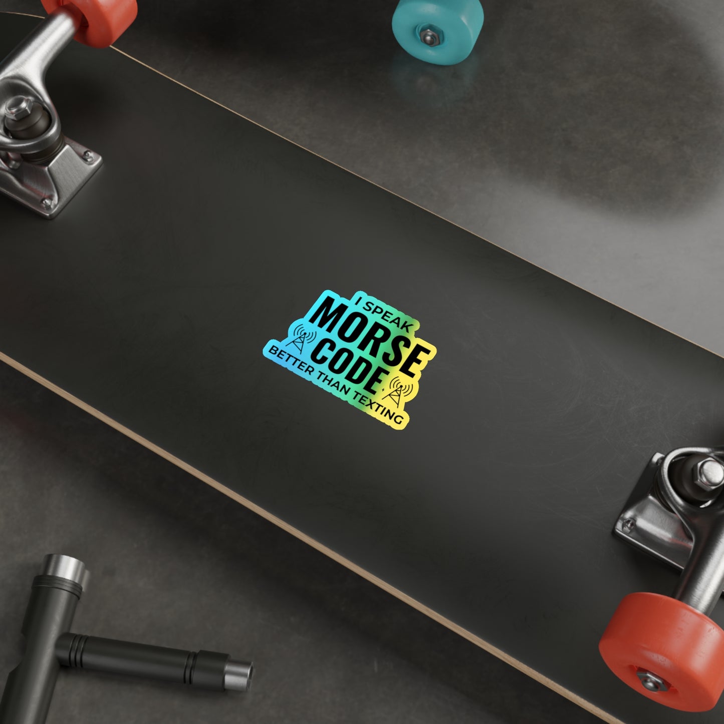 Amateur Ham Radio Operator Stickers Holographic Vinyl Decal - Morse Code Pro & CW Enthusiast