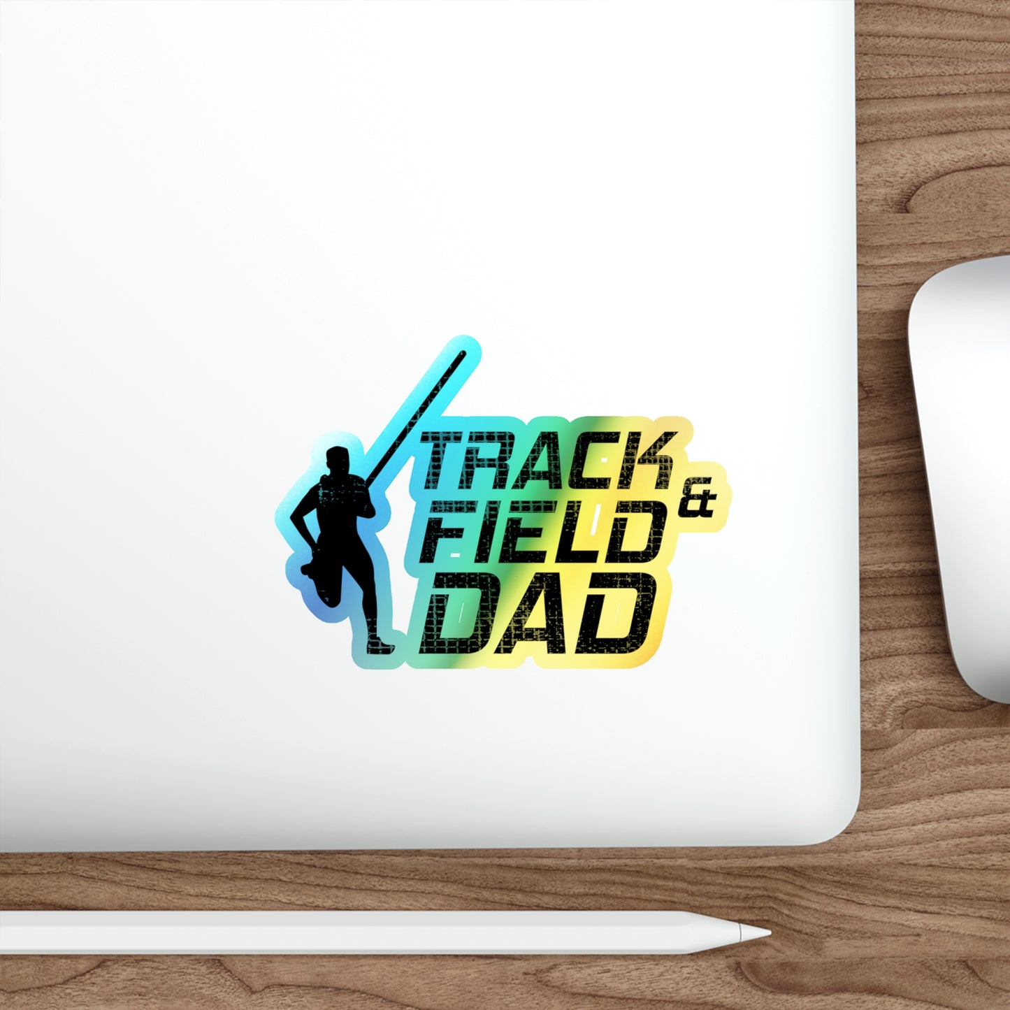 Pole Vault Dad Sticker Holographic Vinyl - Proud Track & Field Father Motivational Sports Decal