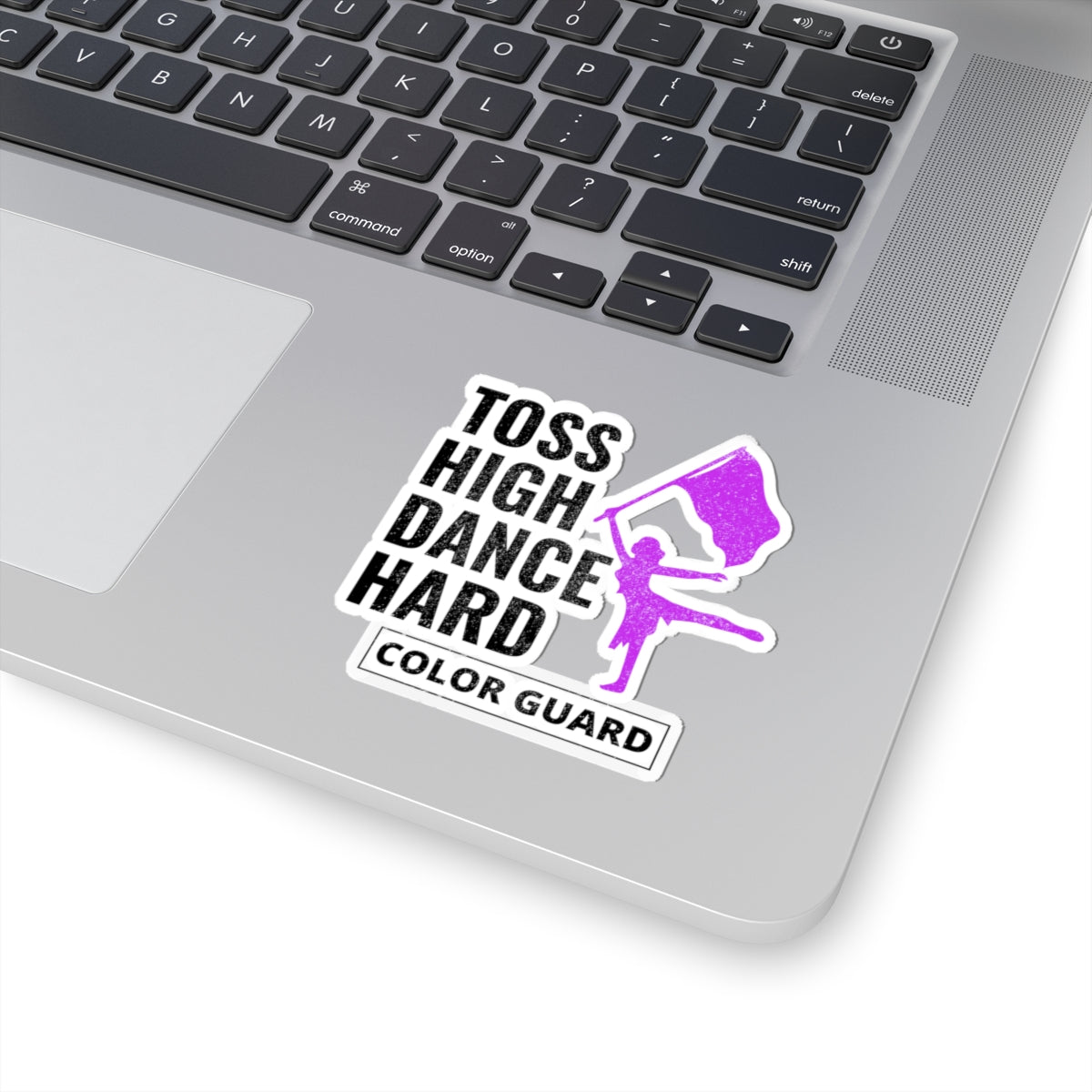 Color Guard Aufkleber Vinyl: Toss High Dance Hard – Twirling Dancer Design 