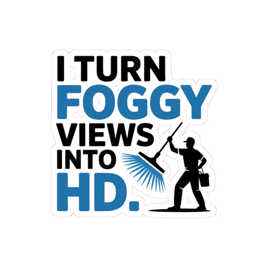Window Cleaner Sticker - HD Views Vinyl Decal for Professionals & Technicians